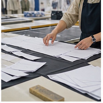 Pattern cutting table for custom womenswear samples